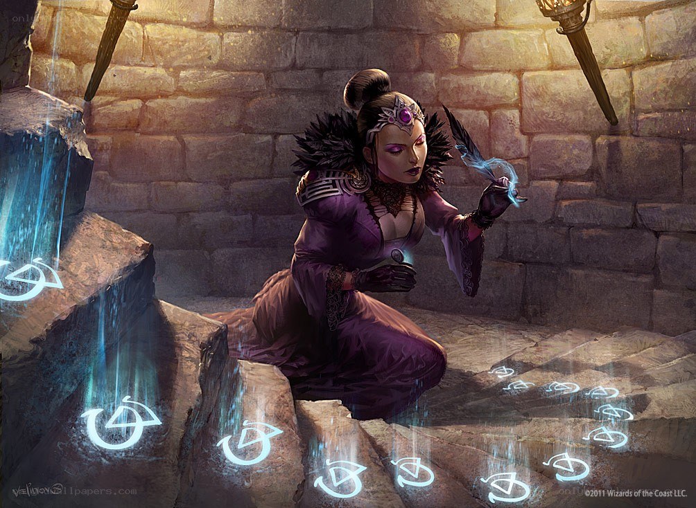 mage casting spell in dungeon