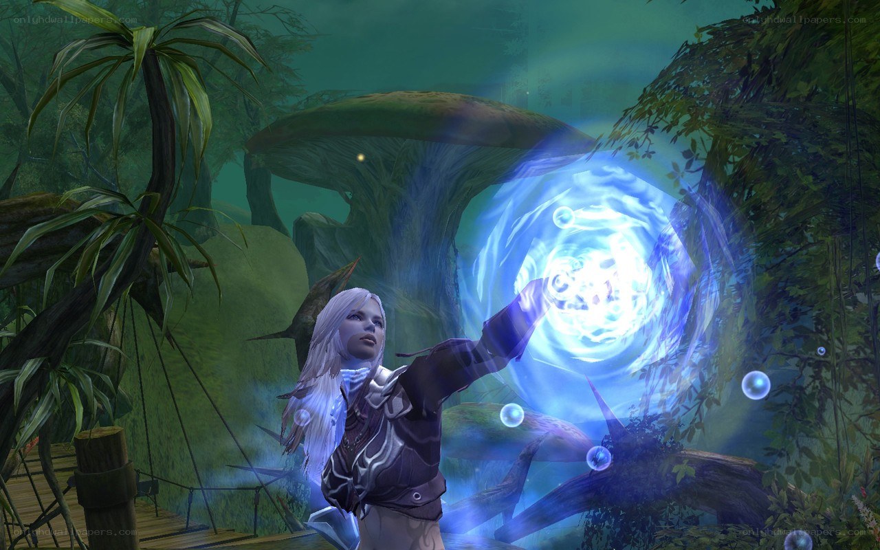 mage casting spell in forest