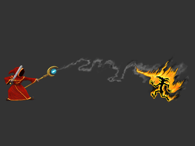 mage casting spell on enemy