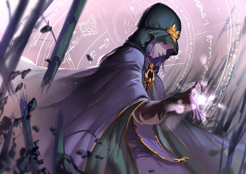 Mage Casting Spell — Purple, Dramatic