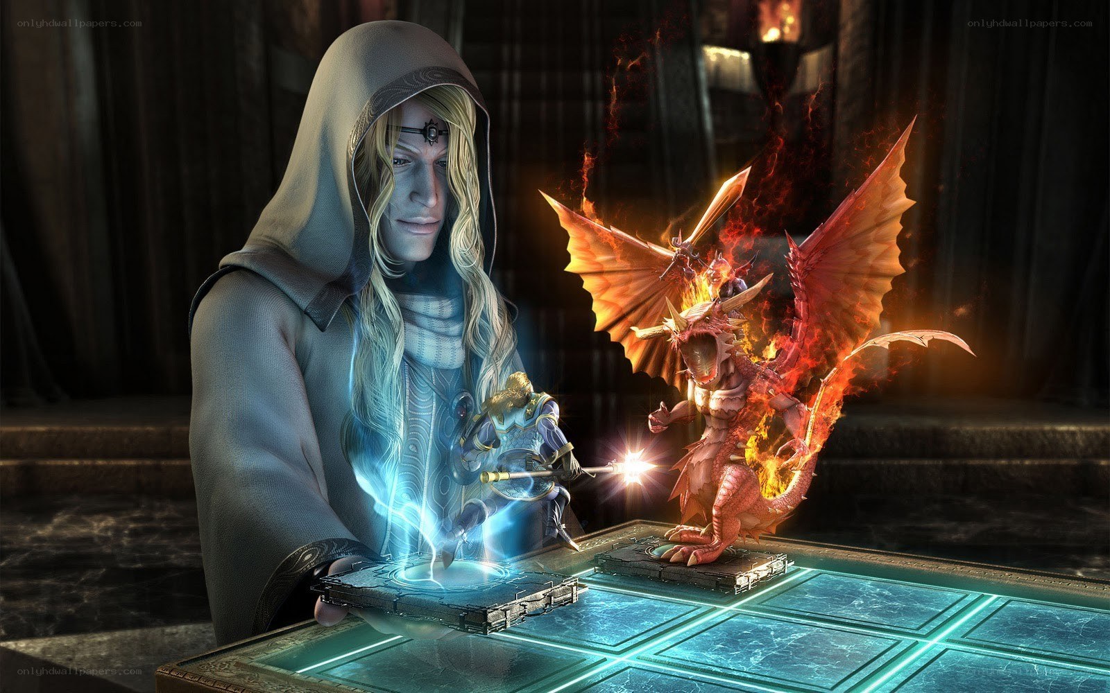 mage conjures a dragon