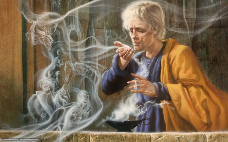 mage conjuring a spirit