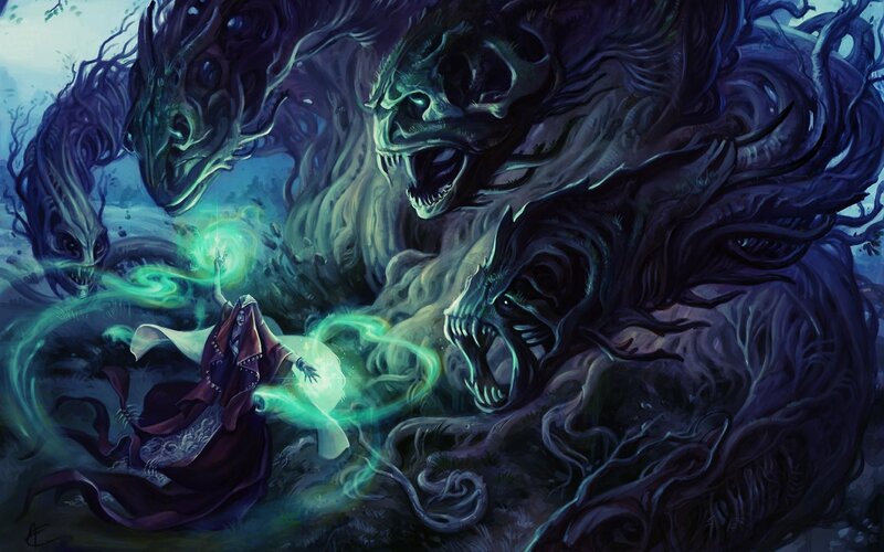 Mage Fighting Monsters