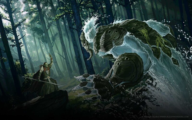 Mage Fighting Water Elemental