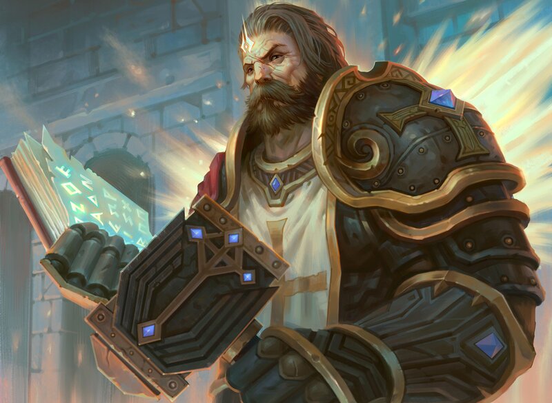 mage holding a glowing book