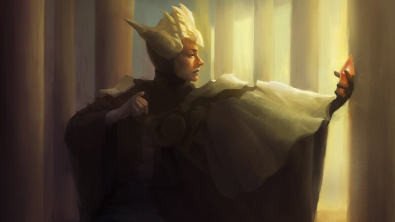 mage holding a glowing orb