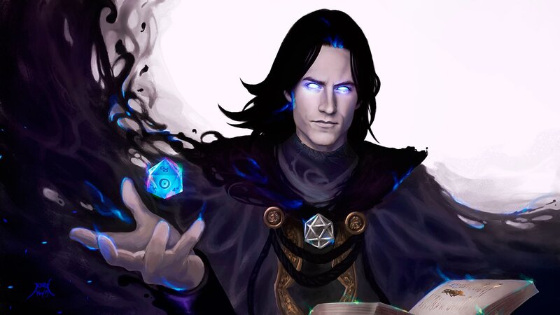 Mage Holding Dice
