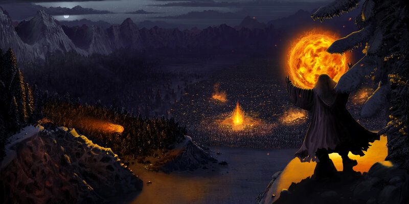 Mage Holding Fire Orb