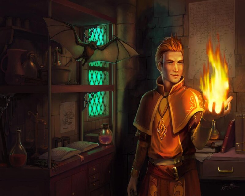 Mage Holding Fireball