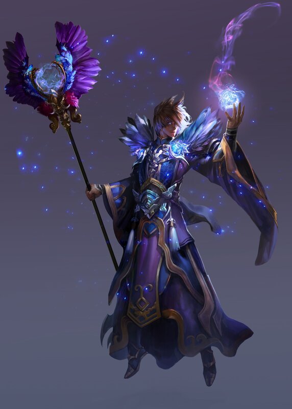 Mage Holding Staff — Purple