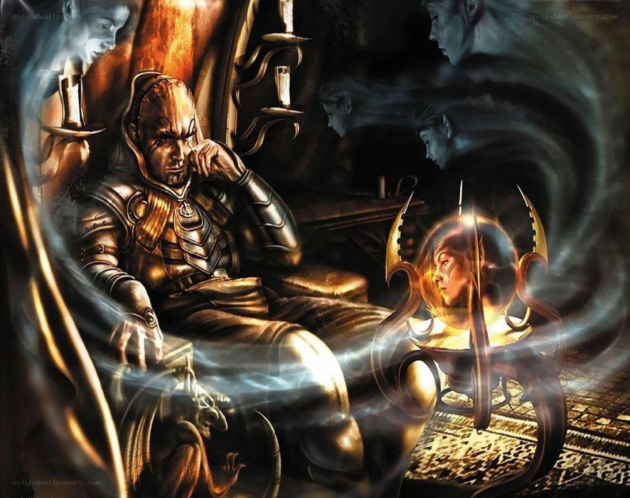 mage in a dark chamber