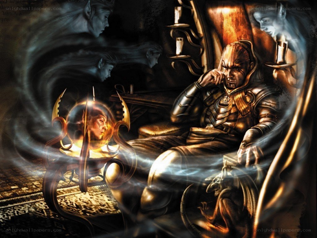 mage in a dark chamber