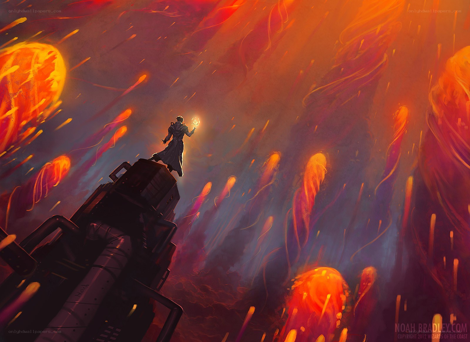 mage in a fiery realm