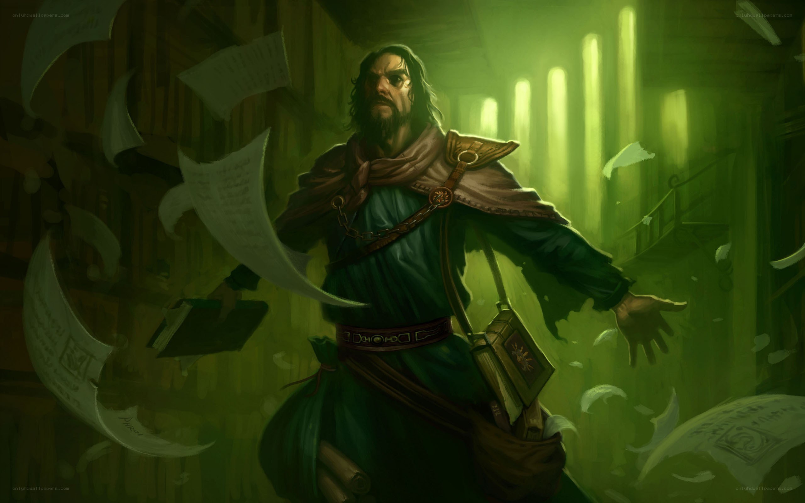 mage in a library
