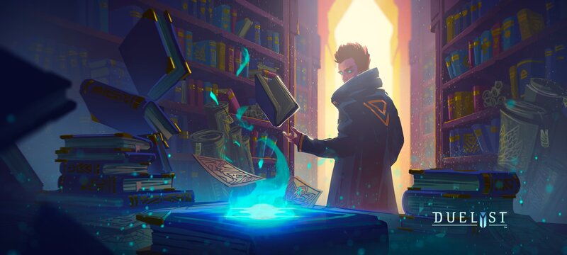 Mage in a Library — Blue