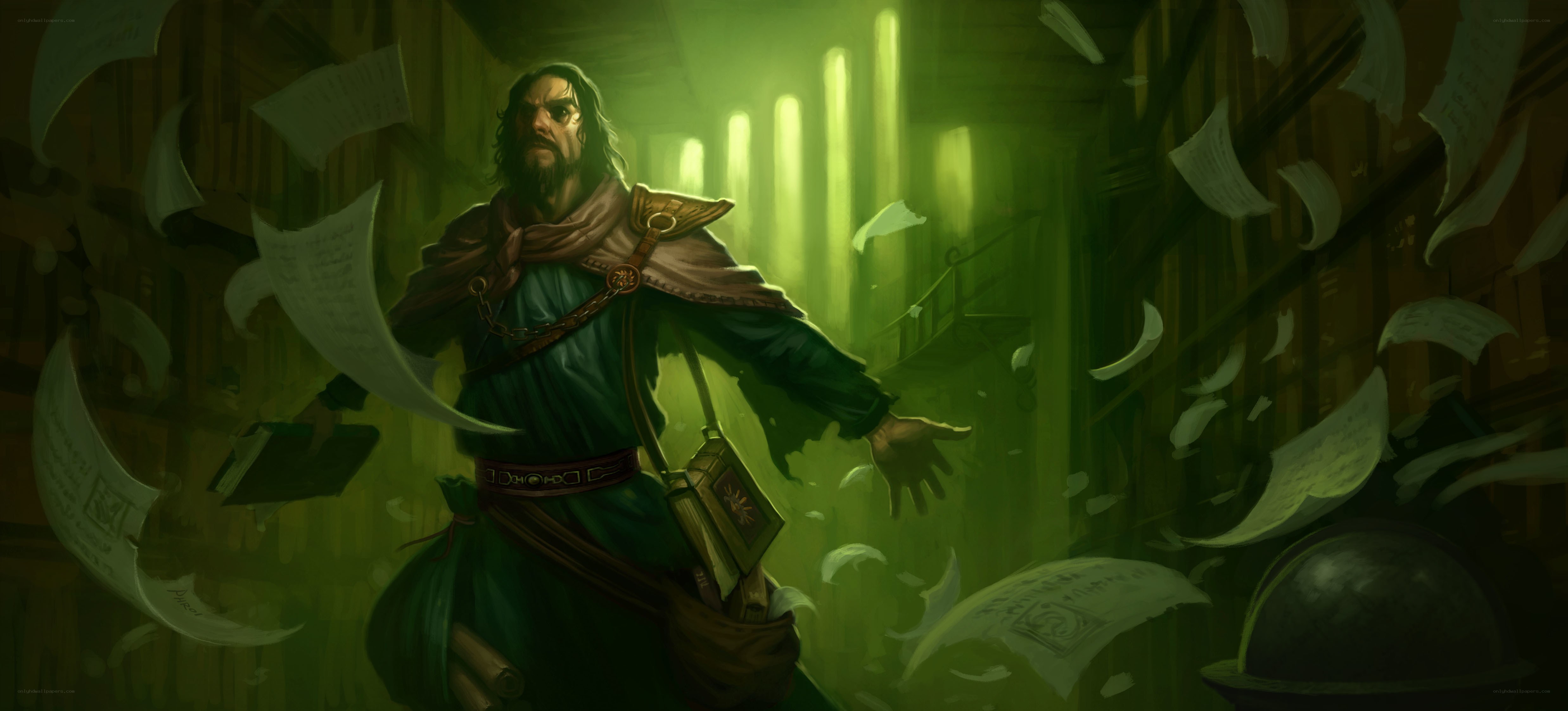 mage in a library