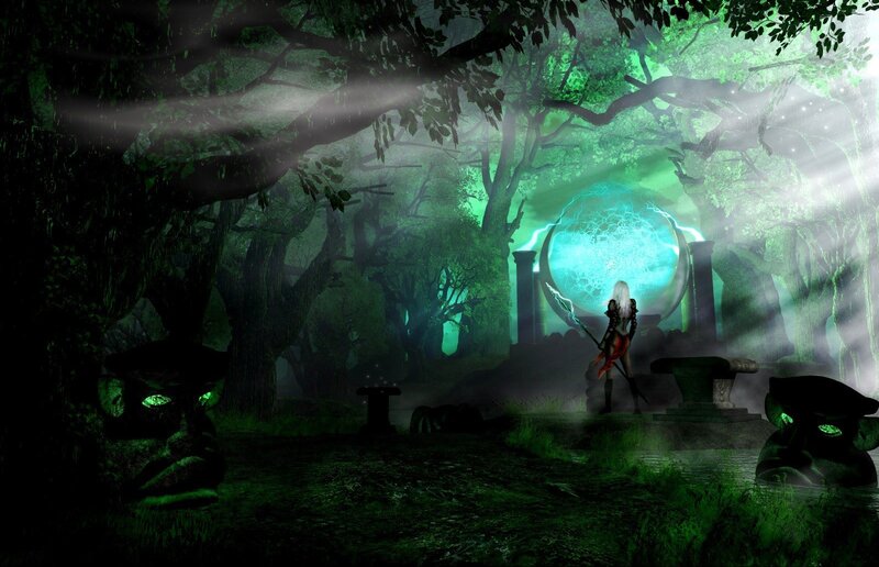 mage in a mystical forest