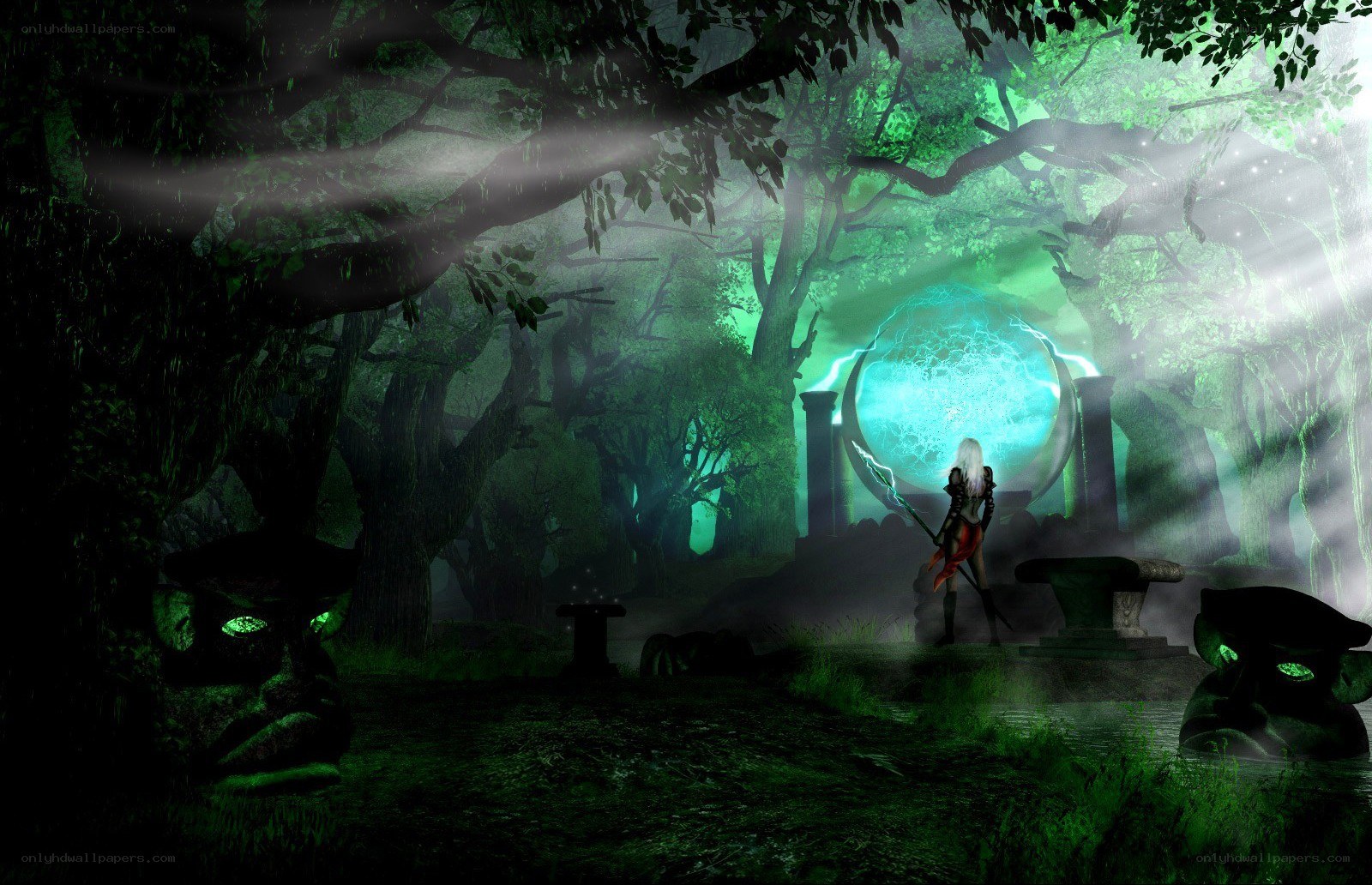 mage in a mystical forest