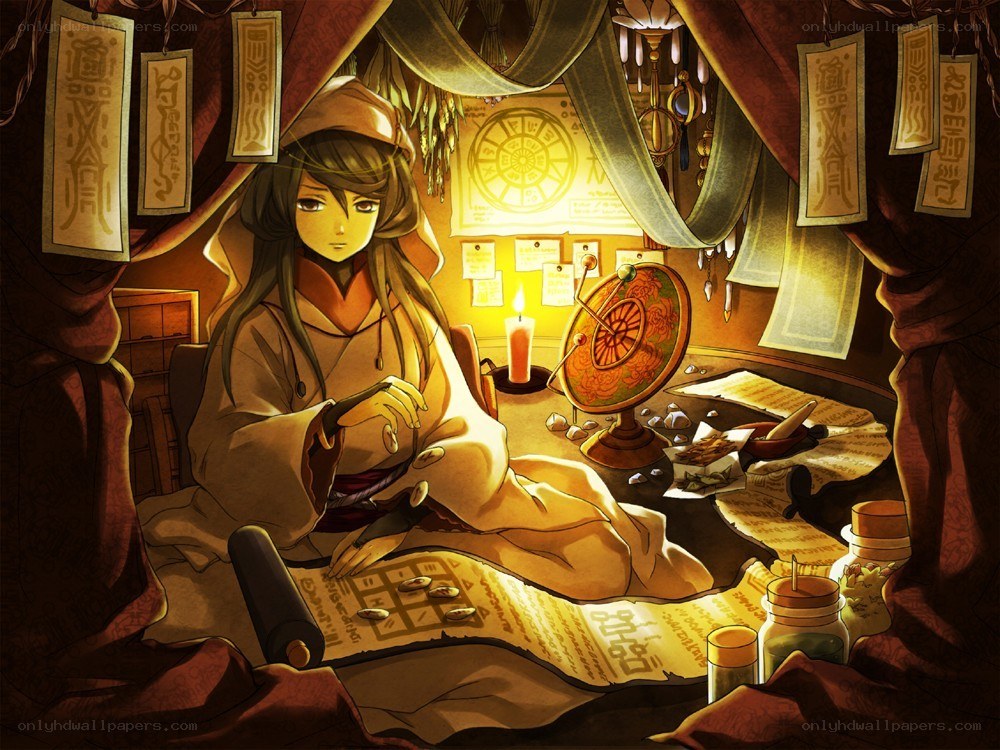 mage in a study
