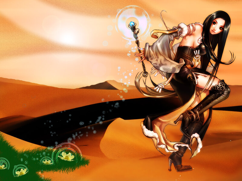 mage in desert landscape