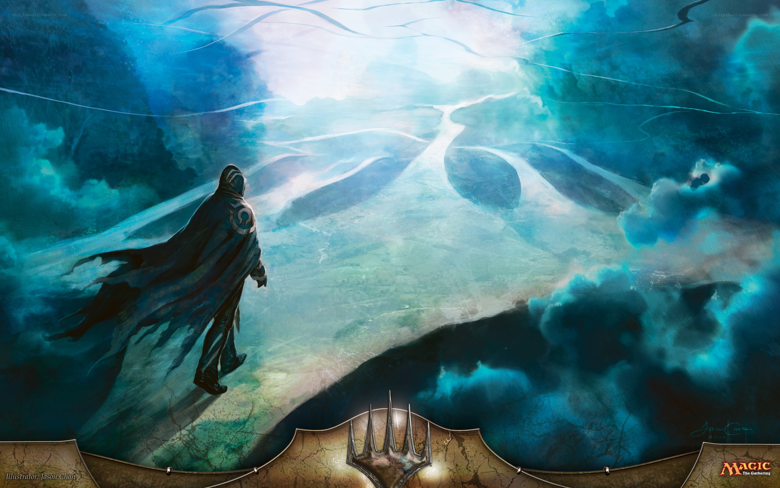 mage overlooking a mystical landscape