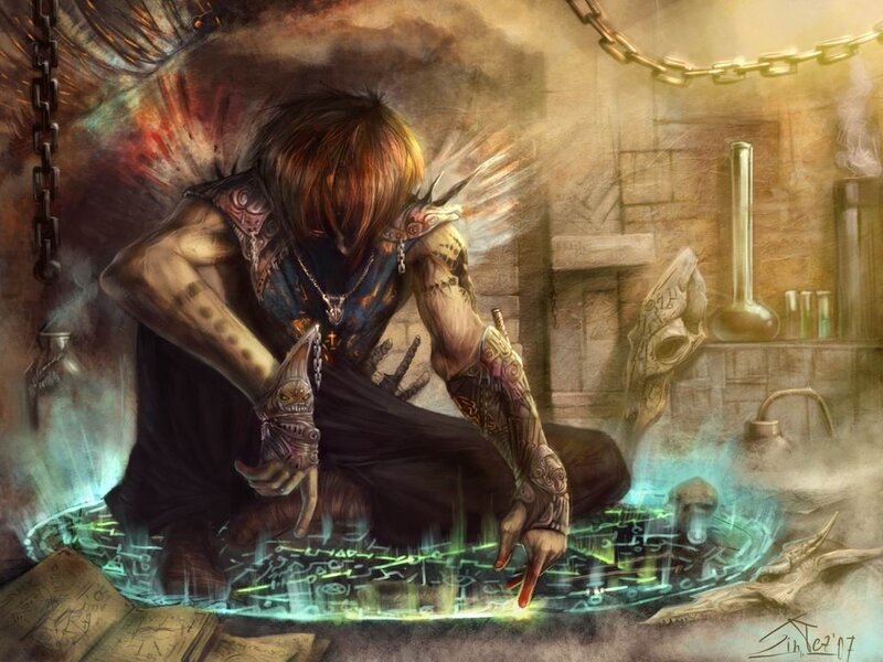 mage performing ritual
