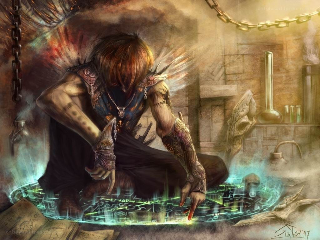 mage performing ritual