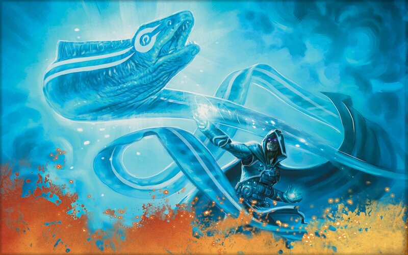 Mage Summoning a Serpent