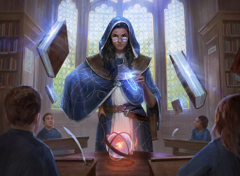Mage Teaching in Library