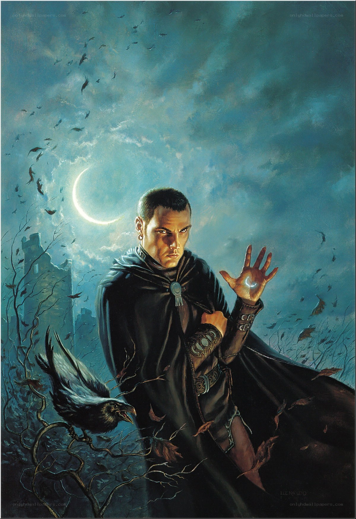 mage with crescent moon magic