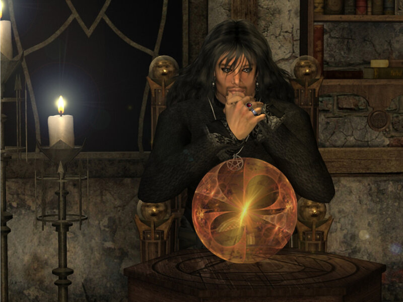 mage with crystal ball