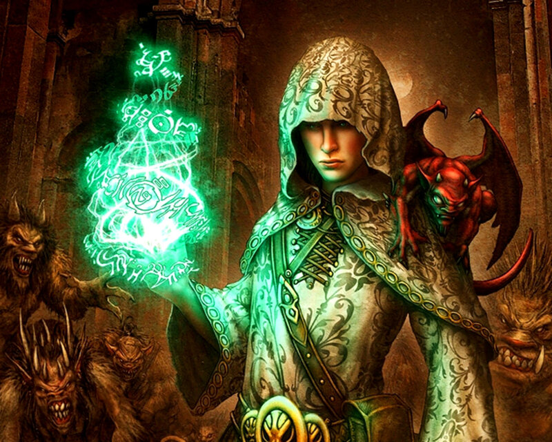 Mage with Demonic Creatures