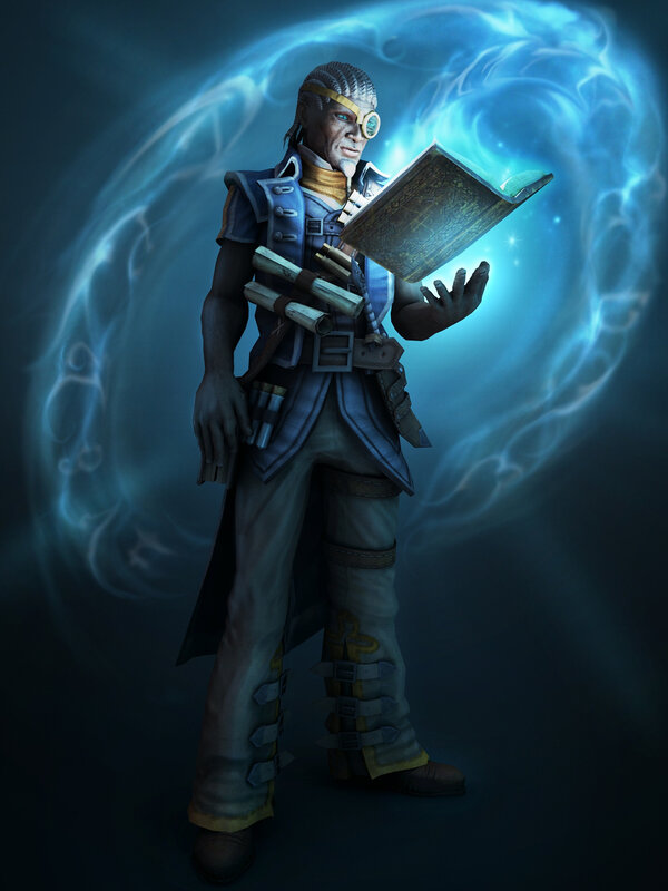 mage with glowing book