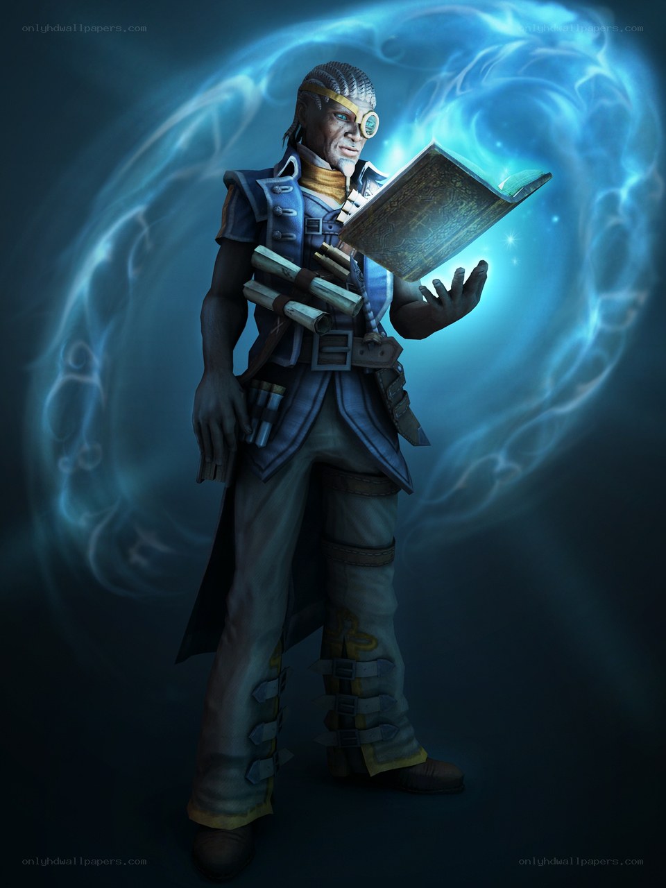 mage with glowing book