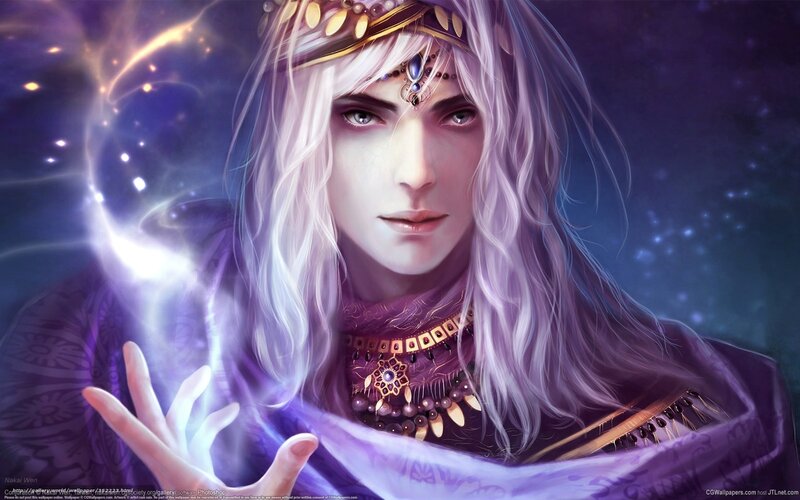 mage with glowing orb