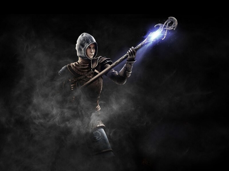 mage with glowing staff