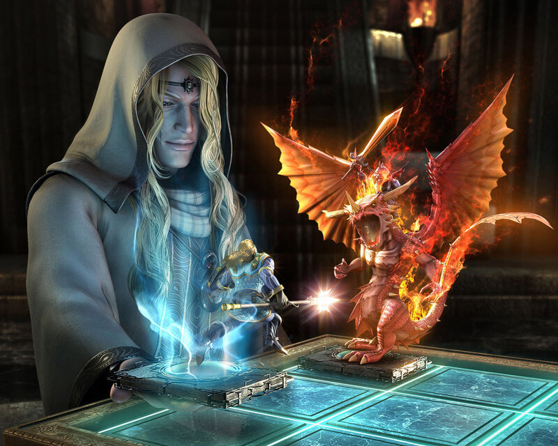 Mage with Miniature Figures