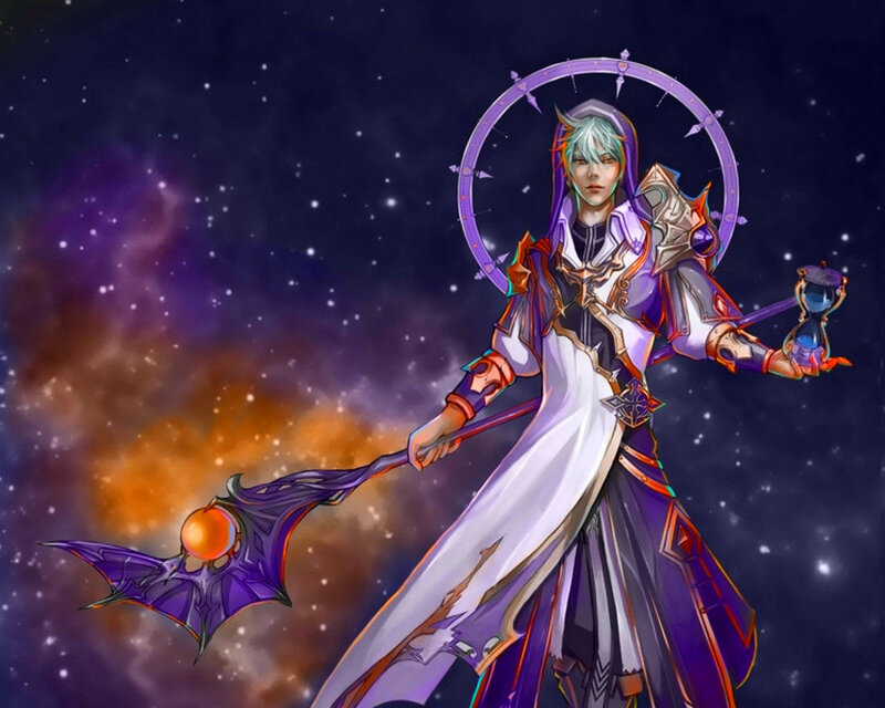 Mage with Staff and Hourglass