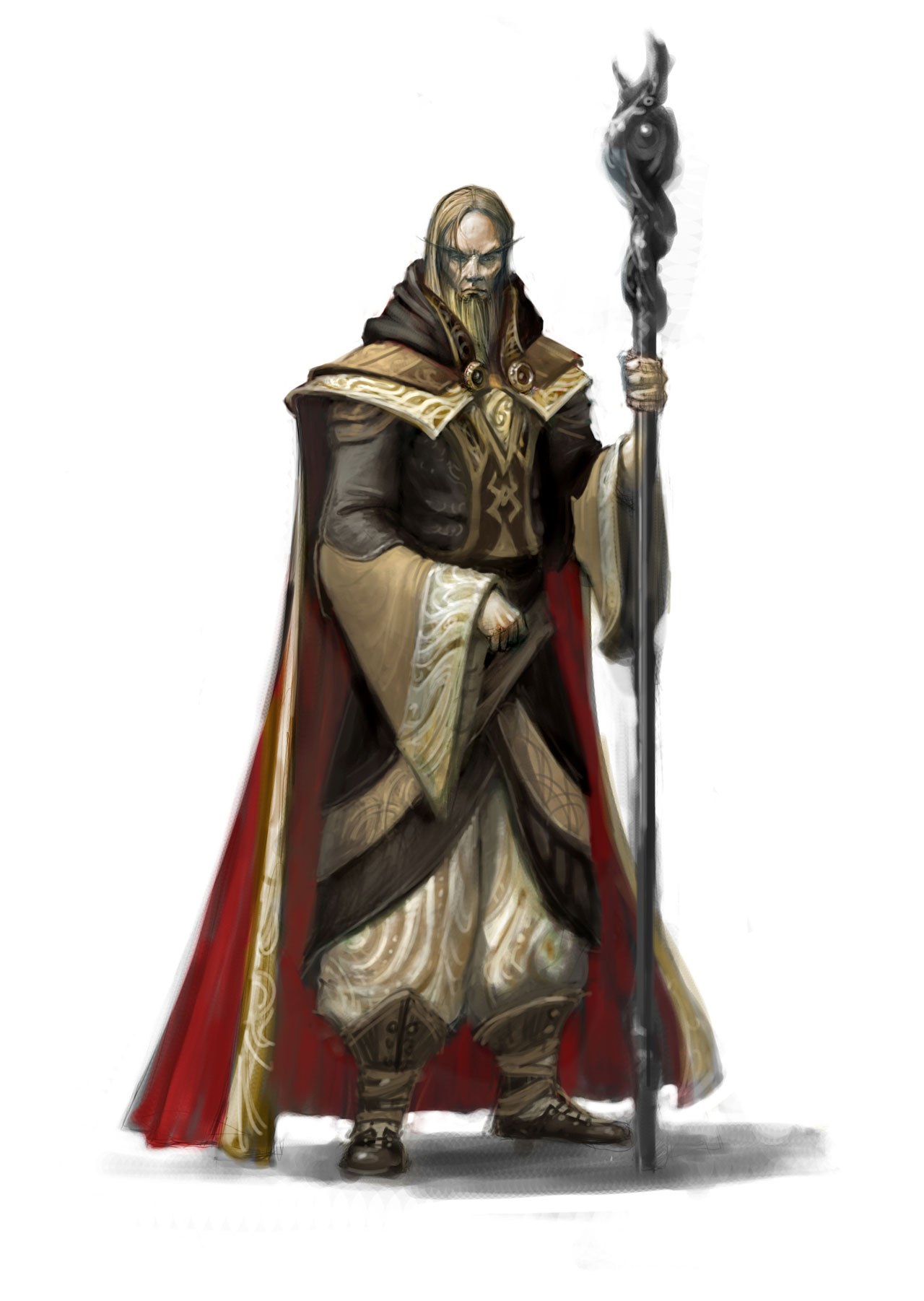 mage with staff and red cape