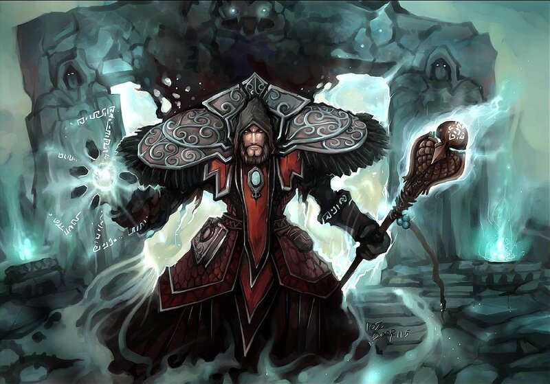 Mage with Staff and Shield