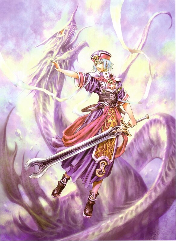 mage with sword and dragon