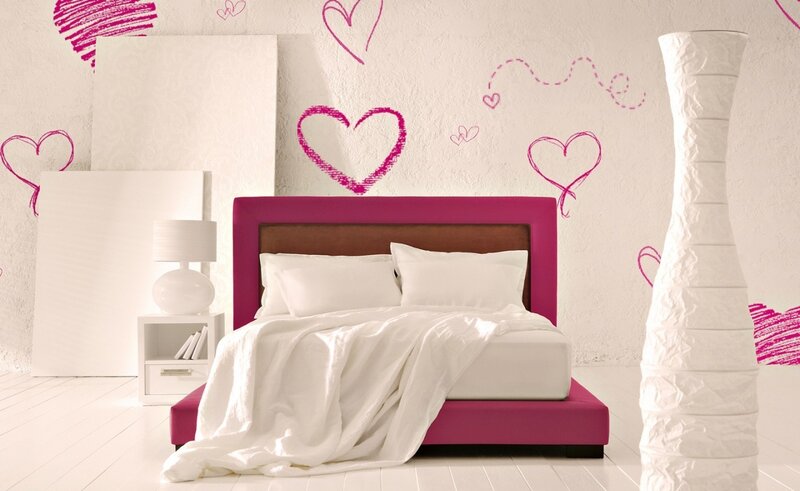 Magenta Bed in Bedroom