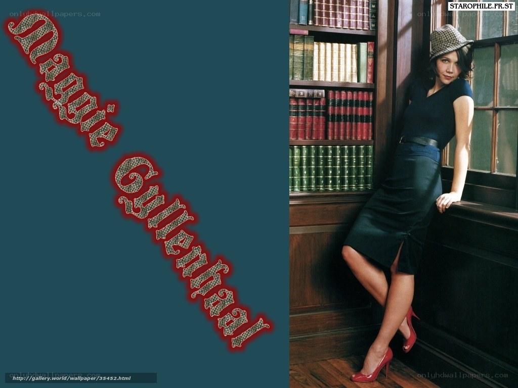 Maggie Gyllenhaal in library