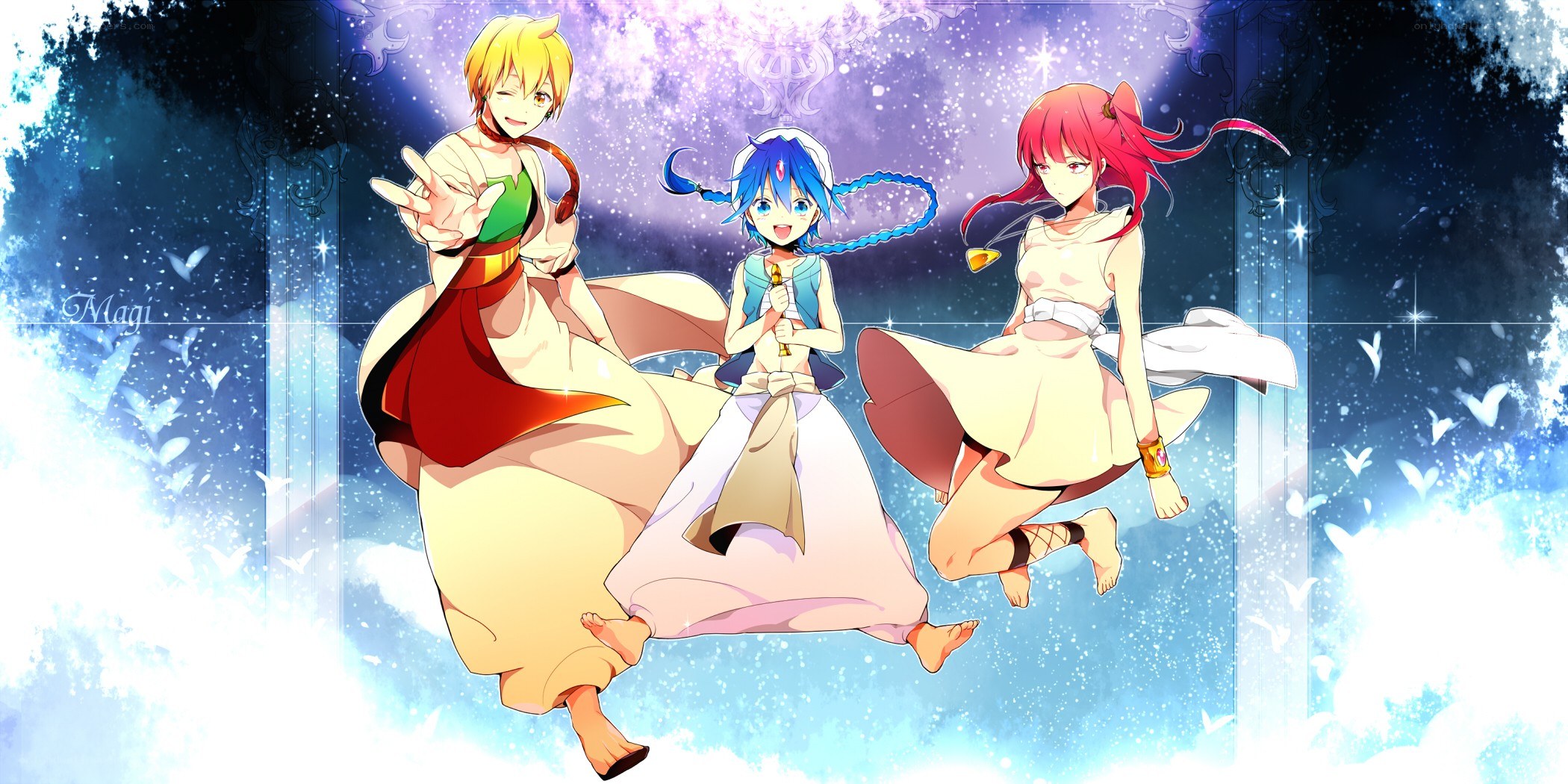 Magi characters in magical scene