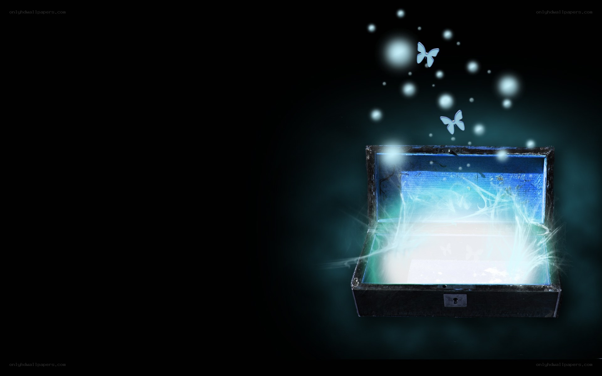 magic box with glowing butterflies