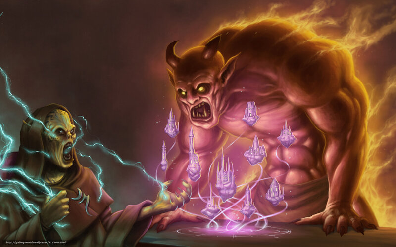 Magic duel between demons