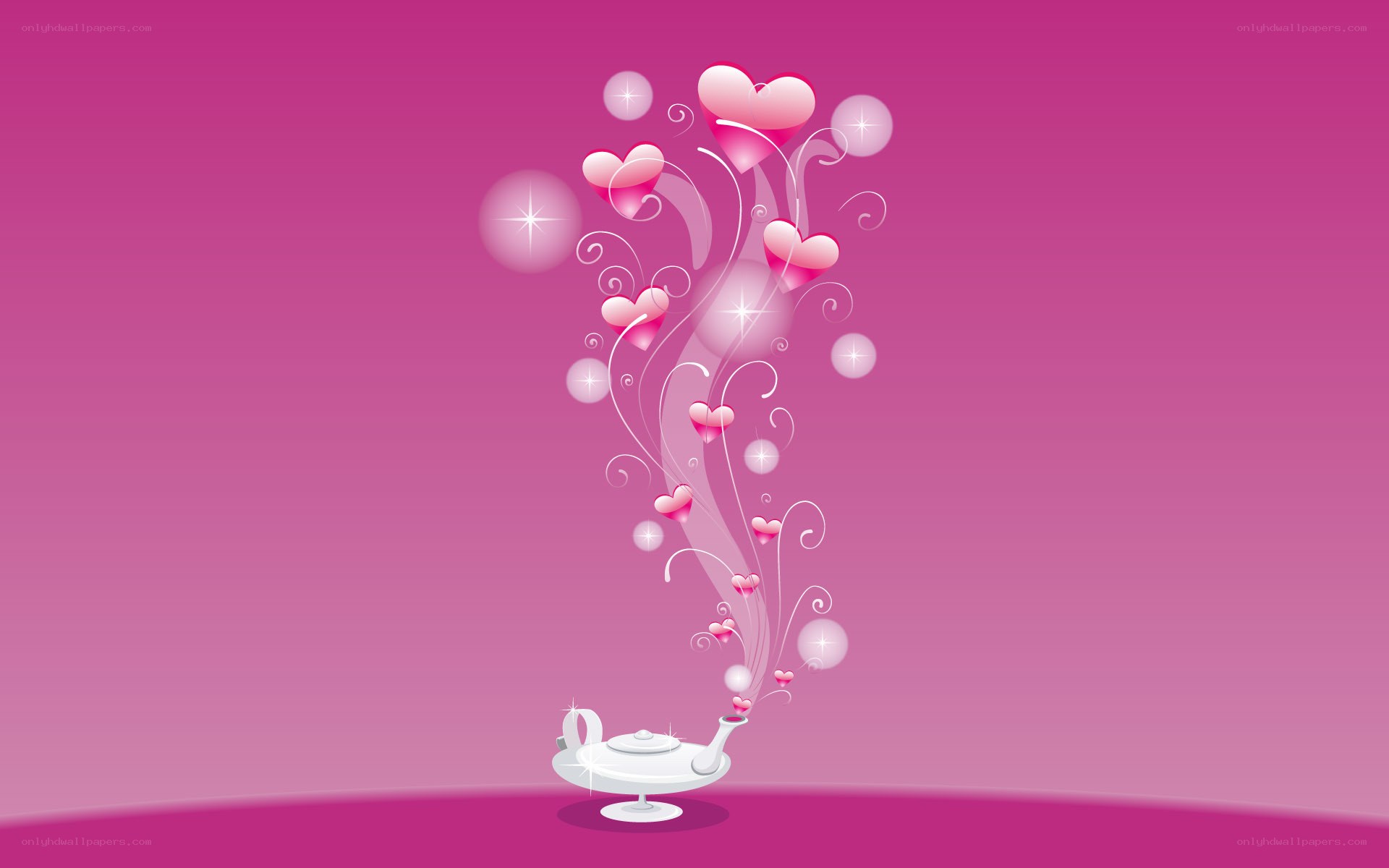 magic lamp with hearts