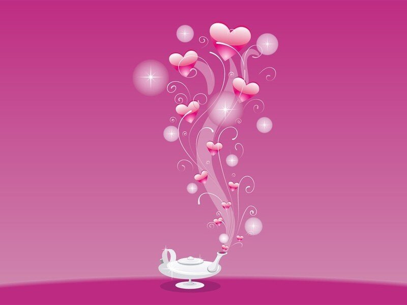 magic lamp with hearts