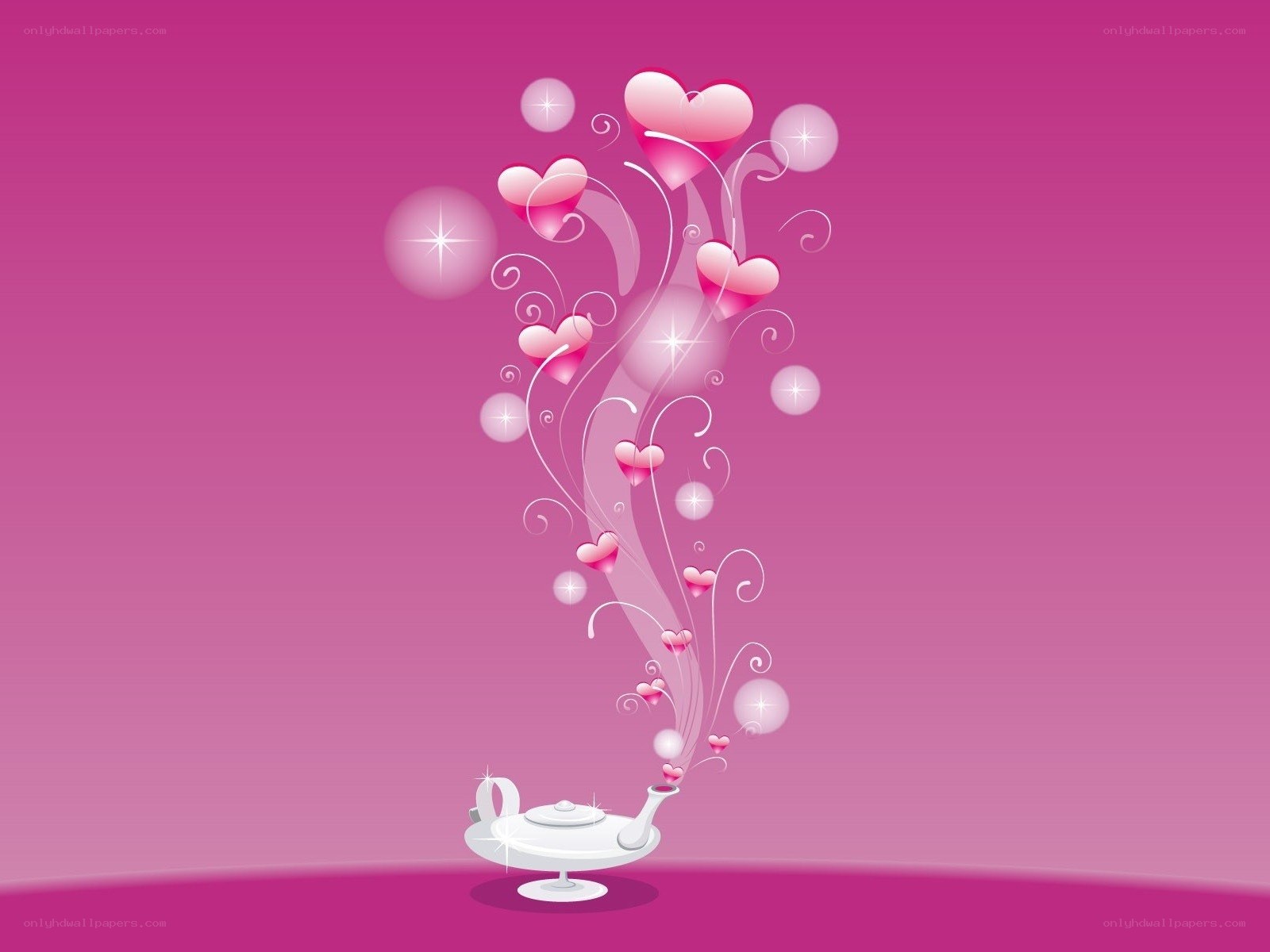 magic lamp with hearts