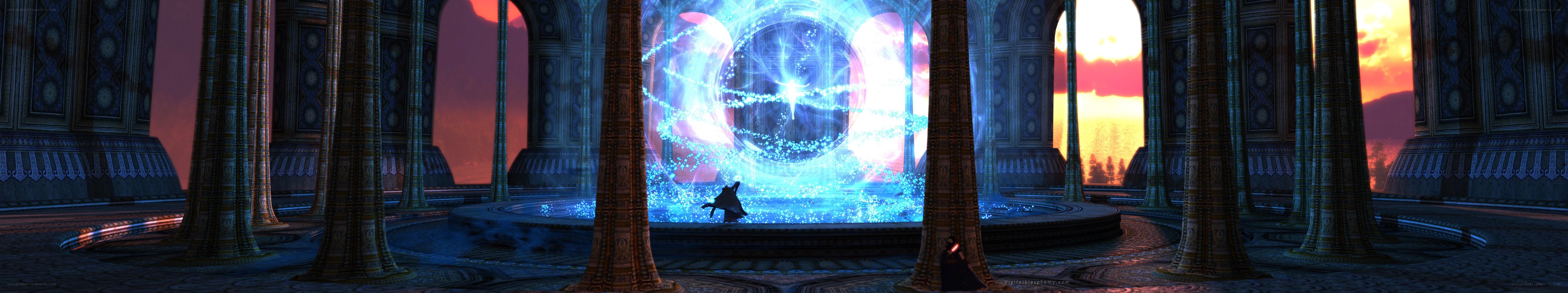 magic portal in ancient hall